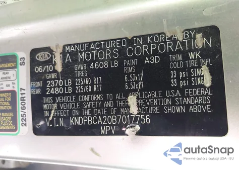 2011 Kia Sportage Lx from USA, damaged, VIN KNDPBCA20B7017756